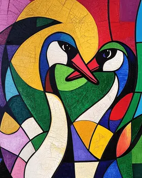Abstract Canadian Geese #4 - Abstract Art - Nature Wildlife Wall Art – 8″x10″ Artwork – 11″x14″ Matte