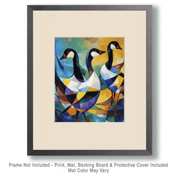 Abstract Canadian Geese #5 - Abstract Art - Nature Wildlife Wall Art – 8″x10″ Artwork – 11″x14″ Matte