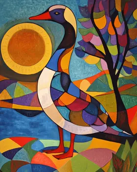 Abstract Duck - Abstract Art - Nature Wildlife Wall Art – 8″x10″ Artwork – 11″x14″ Matte