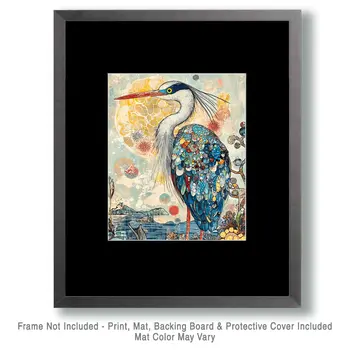 Abstract Blue Heron #1 - Abstract Art - Nature Wildlife Wall Art – 8″x10″ Artwork – 11″x14″ Matte