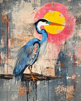 Abstract Blue Heron #3 - Abstract Art - Nature Wildlife Wall Art – 8″x10″ Artwork – 11″x14″ Matte