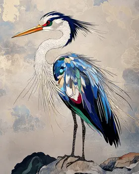 Abstract Blue Heron #5 - Abstract Art - Nature Wildlife Wall Art – 8″x10″ Artwork – 11″x14″ Matte