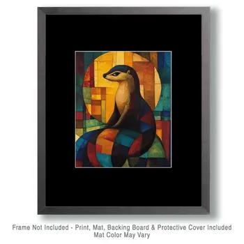 Abstract Otter - Abstract Art - Nature Wildlife Art – 8″x10″ Artwork – 11″x14″ Matte