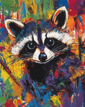 Abstract Raccoon #1 - Abstract Art - Nature Wildlife Wall Art – 8″x10″ Artwork – 11″x14″ Matte
