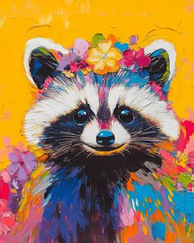 Abstract Raccoon #2 - Abstract Art - Nature Wildlife Wall Art – 8″x10″ Artwork – 11″x14″ Matte