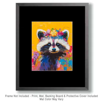 Abstract Raccoon #2 - Abstract Art - Nature Wildlife Wall Art – 8″x10″ Artwork – 11″x14″ Matte