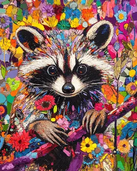 Abstract Raccoon #3 - Abstract Art - Nature Wildlife Wall Art – 8″x10″ Artwork – 11″x14″ Matte