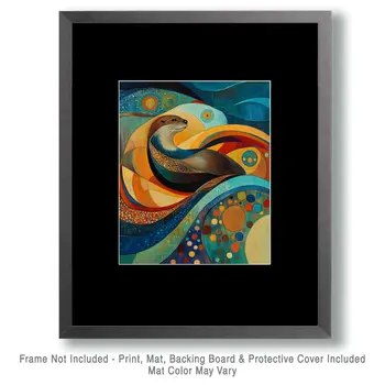 Abstract Otter #3 - Abstract Art - Nature Wildlife Art – 8″x10″ Artwork – 11″x14″ Matte