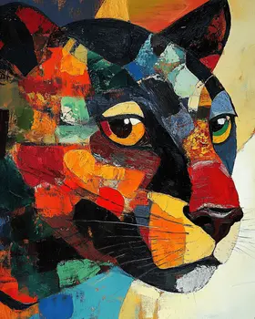 Abstract Panther - Abstract Art - Nature Wildlife Wall Art – 8″x10″ Artwork – 11″x14″ Matte