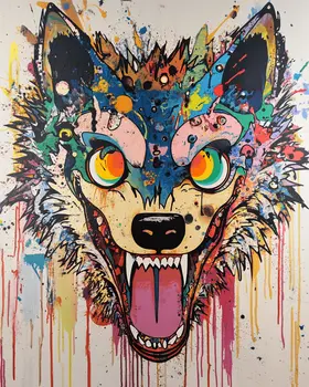 Abstract Wolf - Abstract Art - Nature Wildlife Wall Art – 8″x10″ Artwork – 11″x14″ Matte