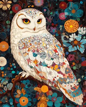 Abstract Snowy Owl - Abstract Art - Nature Wildlife Wall Art – 8″x10″ Artwork – 11″x14″ Matte