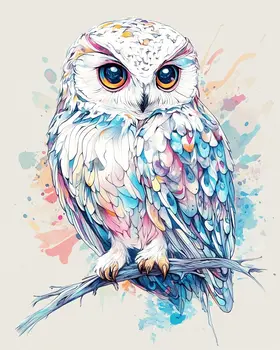 Abstract Baby Snowy Owl - Abstract Art - Nature Wildlife Wall Art – 8″x10″ Artwork – 11″x14″ Matte