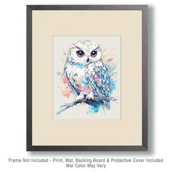 Abstract Baby Snowy Owl - Abstract Art - Nature Wildlife Wall Art – 8″x10″ Artwork – 11″x14″ Matte