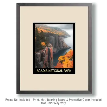 Overview - Acadia Maine Souvenir Home Decor Wall Art Prints – 8″x10″ Artwork – 11″x14″ Mat