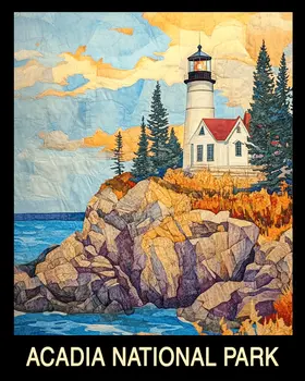 Lighthouse - Acadia Maine Souvenir Home Decor Wall Art Prints – 8″x10″ Artwork – 11″x14″ Mat