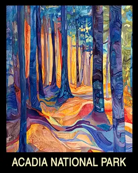 Abstract Forest - Acadia Maine Souvenir Home Decor Wall Art Prints – 8″x10″ Artwork – 11″x14″ Mat