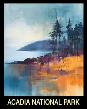 Mist - Acadia Maine Souvenir Home Decor Wall Art Prints – 8″x10″ Artwork – 11″x14″ Mat