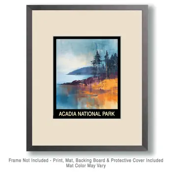 Mist - Acadia Maine Souvenir Home Decor Wall Art Prints – 8″x10″ Artwork – 11″x14″ Mat