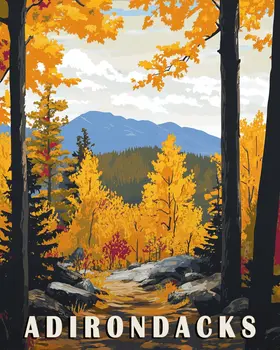 Algonquin Fall Day - Adirondack State Park Souvenir Home Decor Wall Art Prints – 8″x10″ Artwork – 11″x14″ Matte