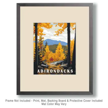 Algonquin Fall Day - Adirondack State Park Souvenir Home Decor Wall Art Prints – 8″x10″ Artwork – 11″x14″ Matte