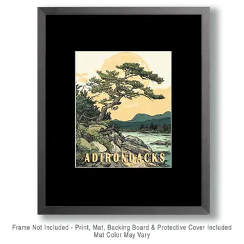 Mt. Marcy Conifer - Adirondack State Park Souvenir Art Home Decor Wall Art Prints – 8″x10″ Artwork – 11″x14″ Matte