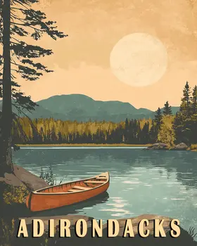 Tupper Lake Morning - Adirondack State Park Souvenir Home Decor Wall Art Prints – 8″x10″ Artwork – 11″x14″ Matte