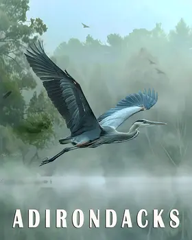 Blue Heron - Adirondack State Park Souvenir Home Decor Wall Art Prints – 8″x10″ Artwork – 11″x14″ Matte
