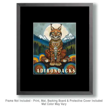 Bobcat - Adirondack State Park Souvenir Home Decor Wall Art Prints – 8″x10″ Artwork – 11″x14″ Matte