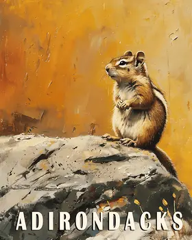 Chipmunk - Adirondack State Park Souvenir Home Decor Wall Art Prints – 8″x10″ Artwork – 11″x14″ Matte
