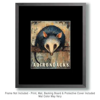 Opossum - Adirondack State Park Souvenir Home Decor Wall Art Prints – 8″x10″ Artwork – 11″x14″ Matte