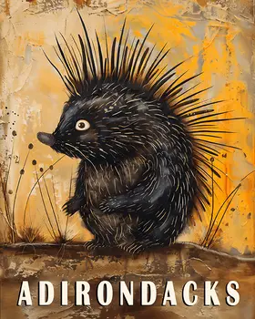 Porcupine - Adirondack State Park Souvenir Home Decor Wall Art Prints – 8″x10″ Artwork – 11″x14″ Matte