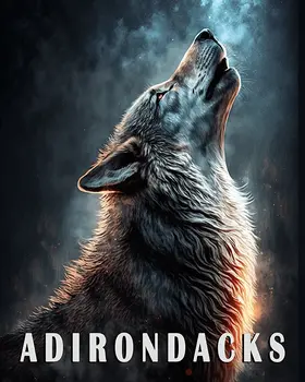Howling Wolf - Adirondack State Park Souvenir Home Decor Wall Art Prints – 8″x10″ Artwork – 11″x14″ Matte