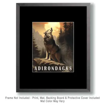 Wolf - Adirondack State Park Souvenir Home Decor Wall Art Prints – 8″x10″ Artwork – 11″x14″ Matte