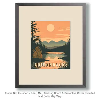 Saranac Lake Afternoon - Adirondack State Park Souvenir Home Decor Wall Art Prints – 8″x10″ Artwork – 11″x14″ Matte