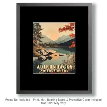 Hudson River Tributary - Adirondack State Park Souvenir Home Decor Wall Art Prints – 8″x10″ Artwork – 11″x14″ Matte