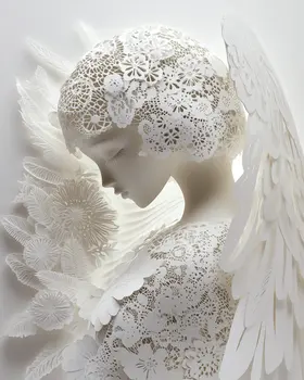 Solemn Angel - Angels and Church Wall Art Prints - 8"x10" Art Print for 11"x14" Frame
