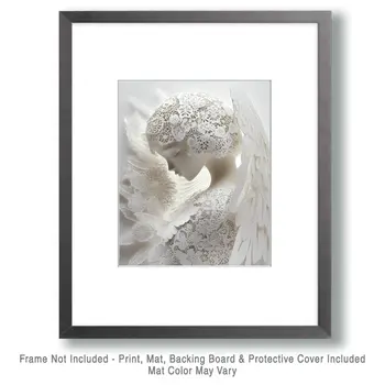 Solemn Angel - Angels and Church Wall Art Prints - 8"x10" Art Print for 11"x14" Frame
