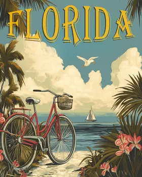 Name Drop - Vintage Florida - Wall Art Print - Ocean Seaside Beachcore - 8"x10" Artwork - 11"x14" Matte