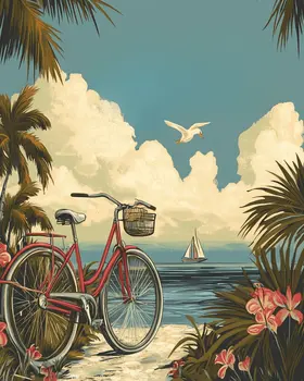 A Sunny Day in the Keys - Wall Art Print - Ocean Seaside Beachcore - 8"x10" Artwork - 11"x14" Matte