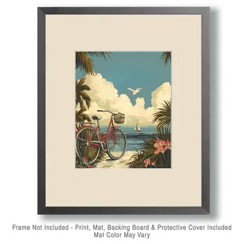 A Sunny Day in the Keys - Wall Art Print - Ocean Seaside Beachcore - 8"x10" Artwork - 11"x14" Matte