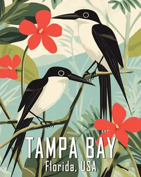 Name Drop - Tampa Bay - Wall Art Print - Ocean Seaside Beachcore - 8"x10" Artwork - 11"x14" Matte