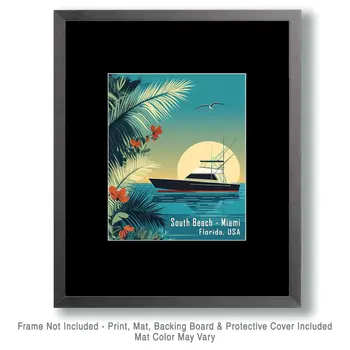 Name Drop - South Beach - Wall Art Print - Ocean Seaside Beachcore - 8"x10" Artwork - 11"x14" Matte
