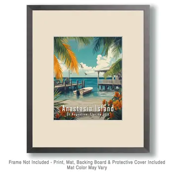 Name Drop - Anastasia Island - Wall Art Print - Ocean Seaside Beachcore - 8"x10" Artwork - 11"x14" Matte