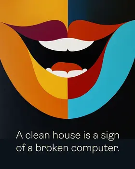 Broken Computer - Funny Motivational Art Prints Wall Art Prints - 8"x10" Art Print for 11"x14" Frame