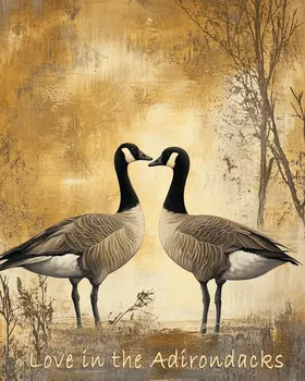 Canadian Geese - Love in the Adirondacks - Adirondack State Park Souvenir Home Decor Wall Art Prints – 8″x10″ Artwork – 11″x14″ Matte
