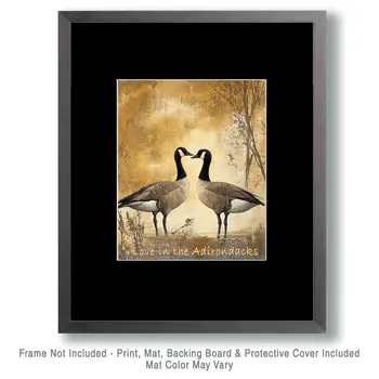 Canadian Geese - Love in the Adirondacks - Adirondack State Park Souvenir Home Decor Wall Art Prints – 8″x10″ Artwork – 11″x14″ Matte