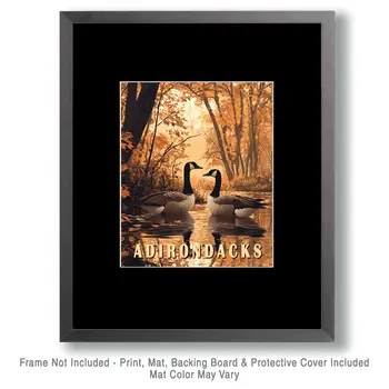 Canadian Geese - Adirondack State Park Souvenir Home Decor Wall Art Prints – 8″x10″ Artwork – 11″x14″ Matte