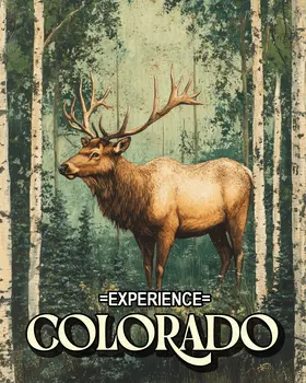Elk in Aspen Forest - Colorado Souvenir Home Decor Wall Art Prints – 8″x10″ Artwork for 11″x14″ Frame