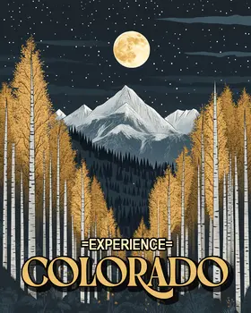 Midnight in the Mountains - Colorado Souvenir Home Decor Wall Art Prints – 8″x10″ Artwork for 11″x14″ Frame