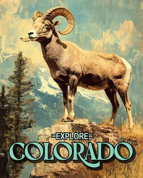Majestic Bighorn Sheep - Colorado Souvenir Home Decor Wall Art Prints – 8″x10″ Artwork for 11″x14″ Frame
